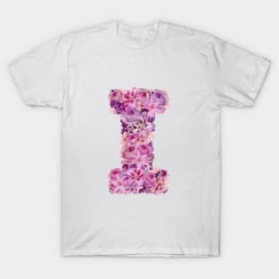 Pink Floral Letter I T-Shirt